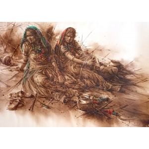 Ali Abbas, 19 x 27 inch, Watercolor on Paper, Figurative Painting, AC-AAB-321